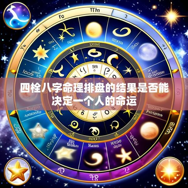 四栓八字命理排盘的结果是否能决定一个人的命运