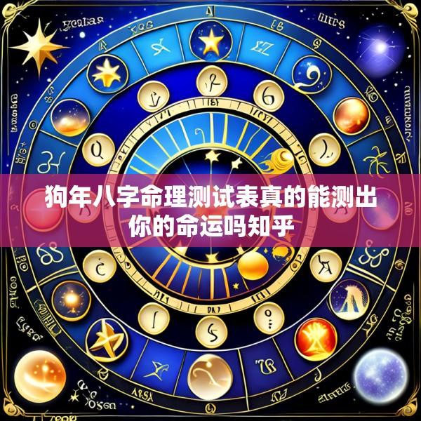狗年八字命理测试表真的能测出你的命运吗知乎