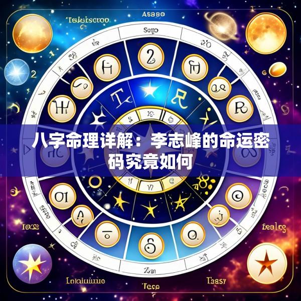 八字命理详解：李志峰的命运密码究竟如何