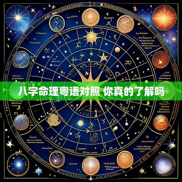 八字命理粤语对照 你真的了解吗