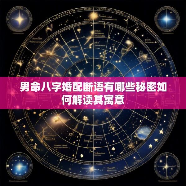 男命八字婚配断语有哪些秘密如何解读其寓意