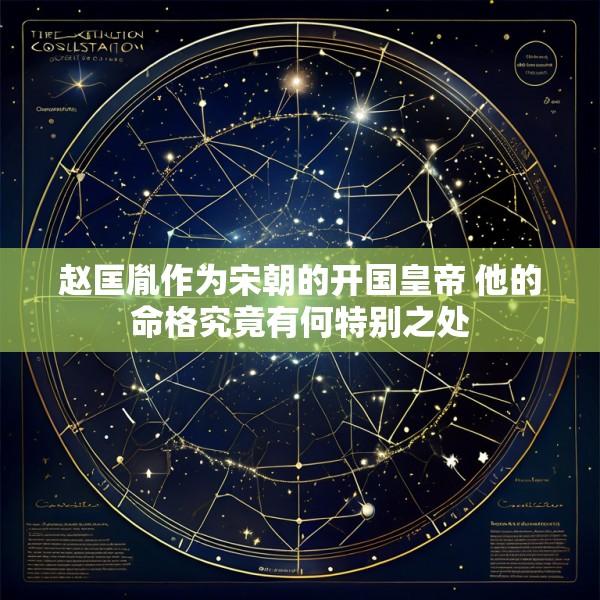 赵匡胤作为宋朝的开国皇帝 他的命格究竟有何特别之处