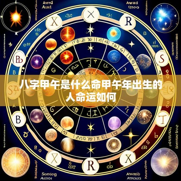 八字甲午是什么命甲午年出生的人命运如何
