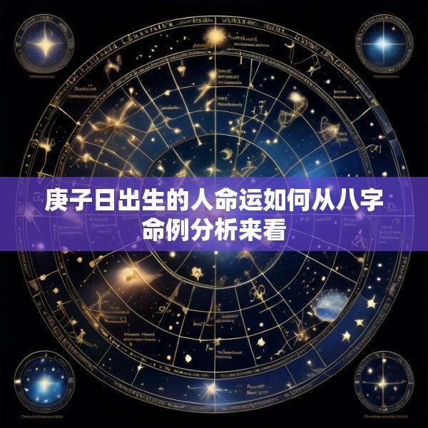 庚子日出生的人命运如何从八字命例分析来看