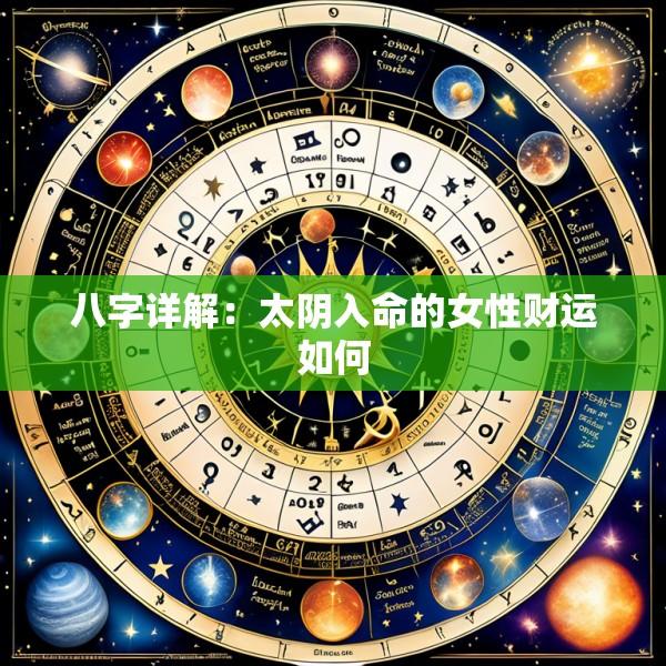 八字详解：太阴入命的女性财运如何