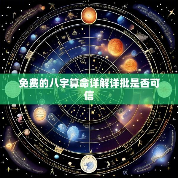 免费的八字算命详解详批是否可信