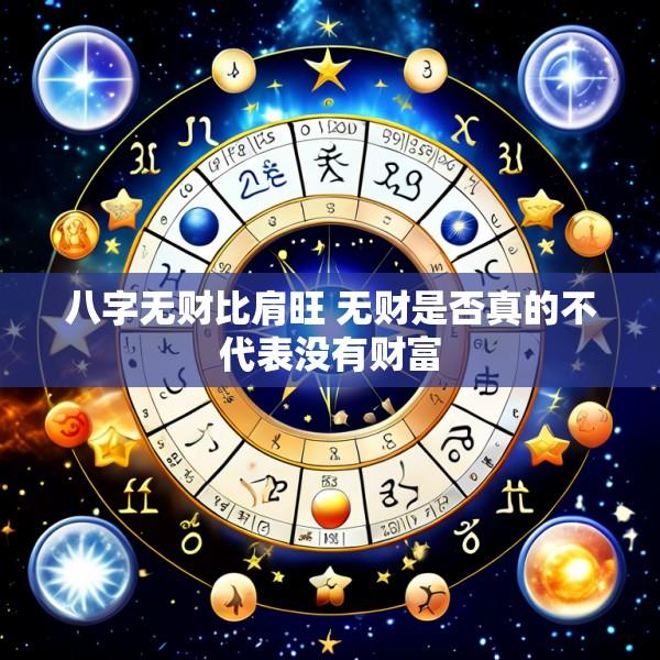 八字无财比肩旺 无财是否真的不代表没有财富