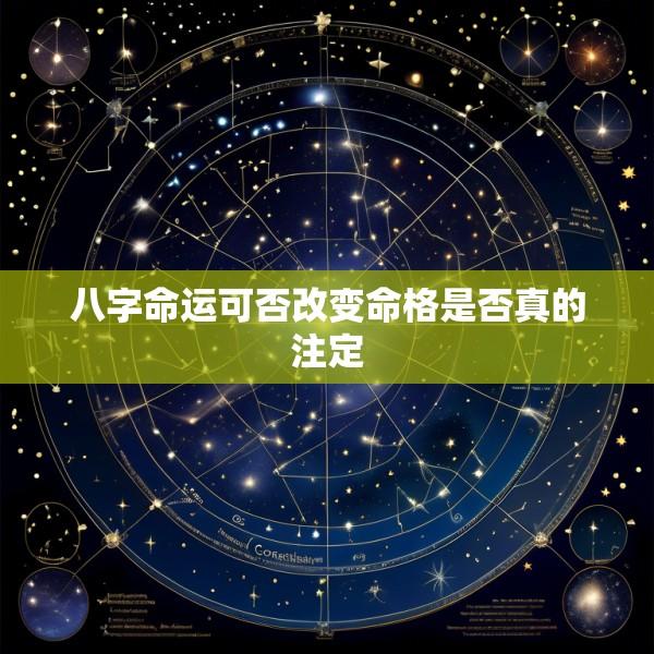 八字命运可否改变命格是否真的注定