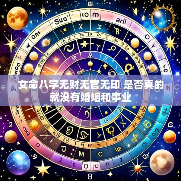 女命八字无财无官无印 是否真的就没有婚姻和事业