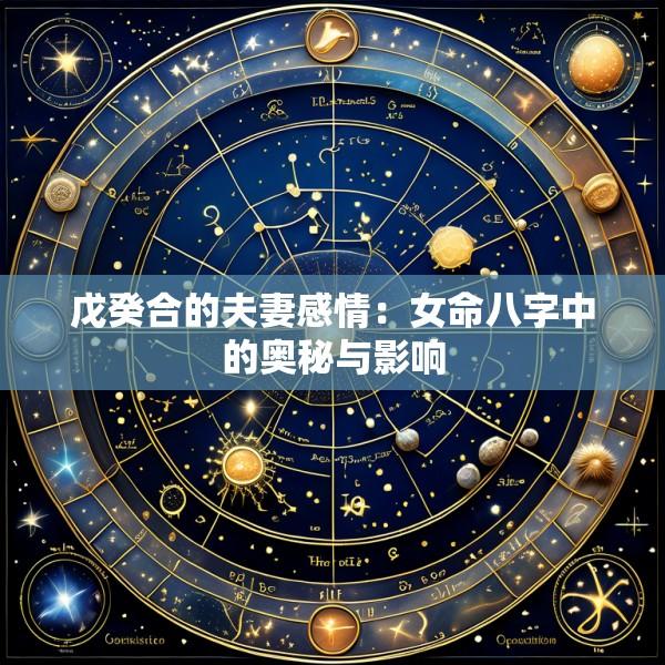 戊癸合的夫妻感情：女命八字中的奥秘与影响