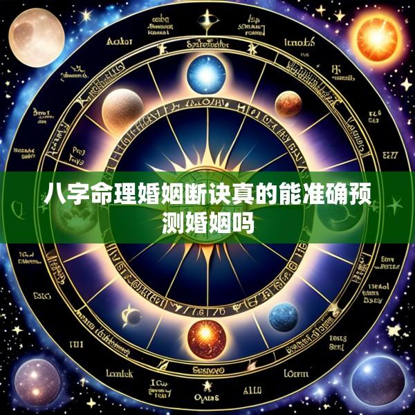 八字命理婚姻断诀真的能准确预测婚姻吗