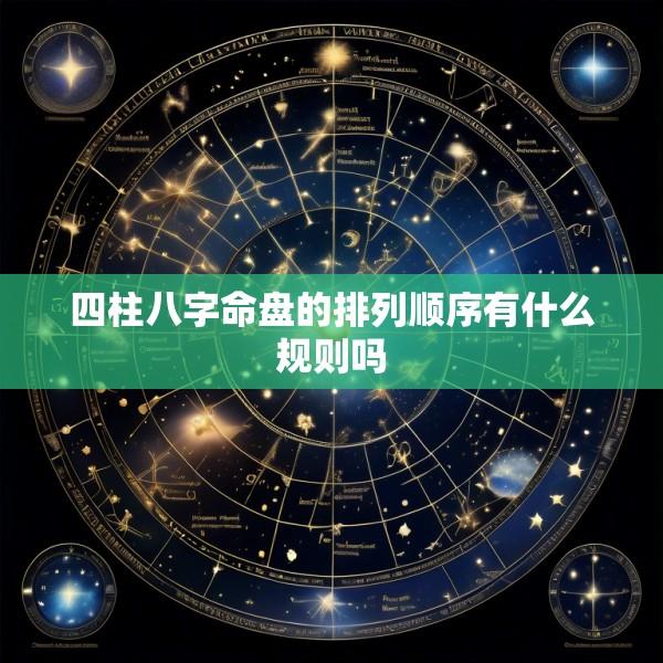 四柱八字命盘的排列顺序有什么规则吗