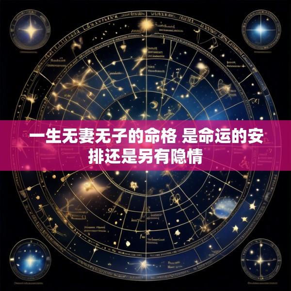一生无妻无子的命格 是命运的安排还是另有隐情