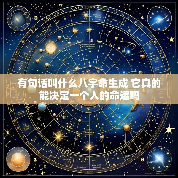有句话叫什么八字命生成 它真的能决定一个人的命运吗