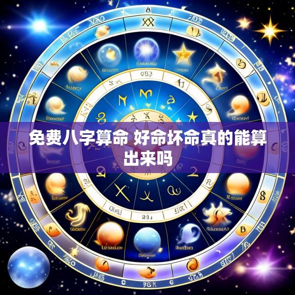 免费八字算命 好命坏命真的能算出来吗