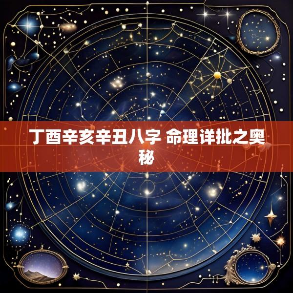 丁酉辛亥辛丑八字 命理详批之奥秘
