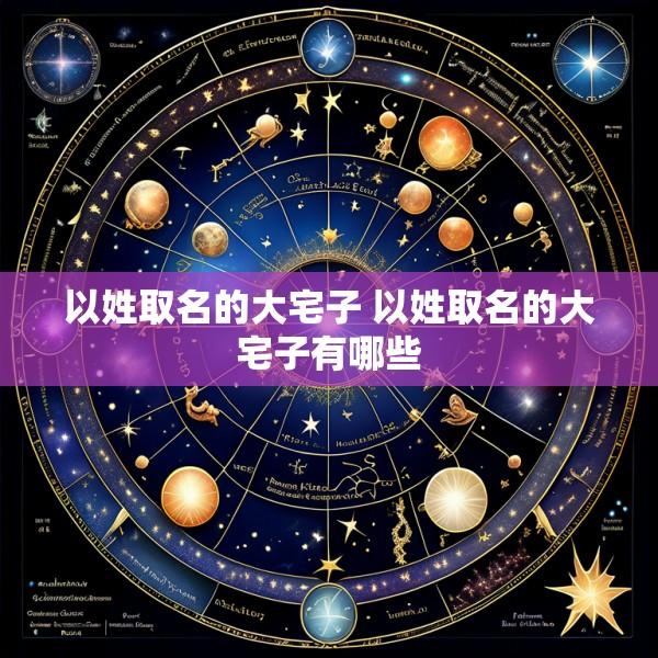 以姓取名的大宅子 以姓取名的大宅子有哪些