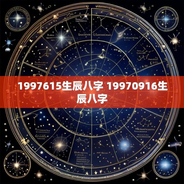 1997615生辰八字 19970916生辰八字