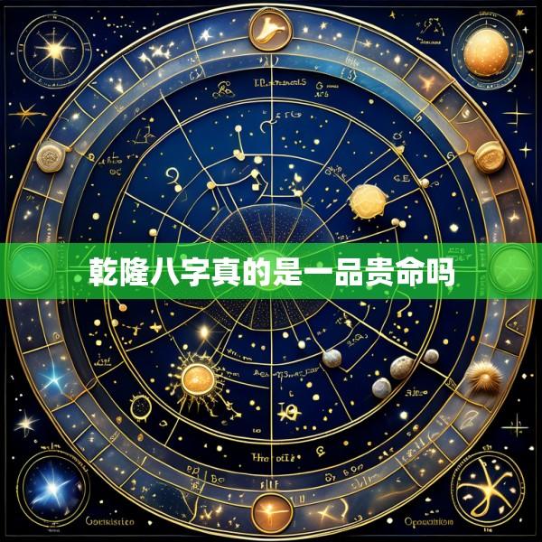 乾隆八字真的是一品贵命吗