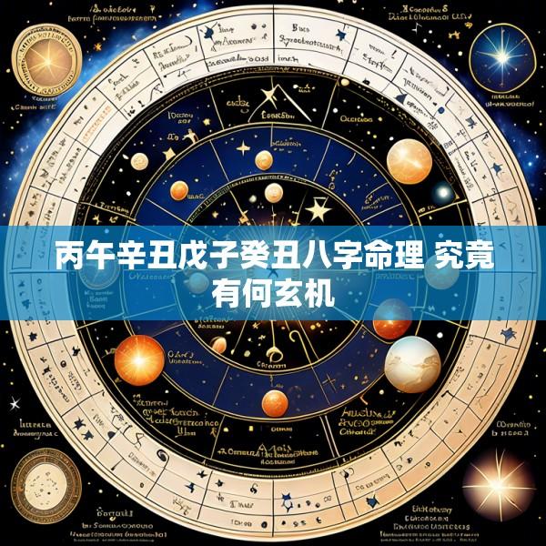丙午辛丑戊子癸丑八字命理 究竟有何玄机