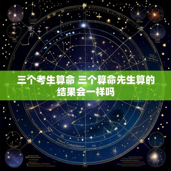 三个考生算命 三个算命先生算的结果会一样吗