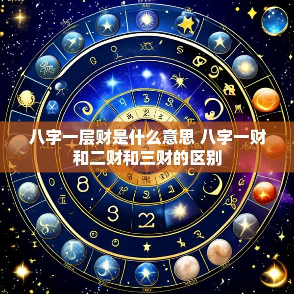 八字一层财是什么意思 八字一财和二财和三财的区别