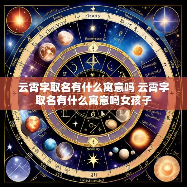 云霄字取名有什么寓意吗 云霄字取名有什么寓意吗女孩子