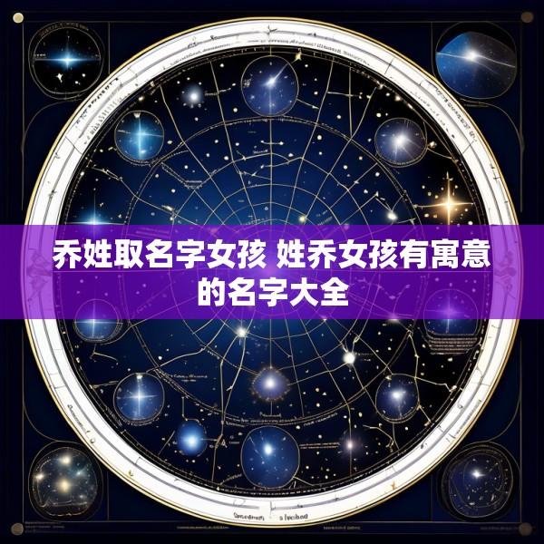 乔姓取名字女孩 姓乔女孩有寓意的名字大全
