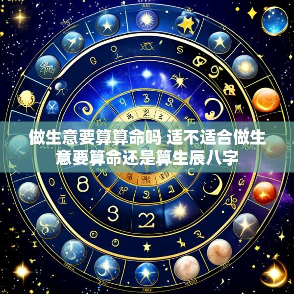 做生意要算算命吗 适不适合做生意要算命还是算生辰八字