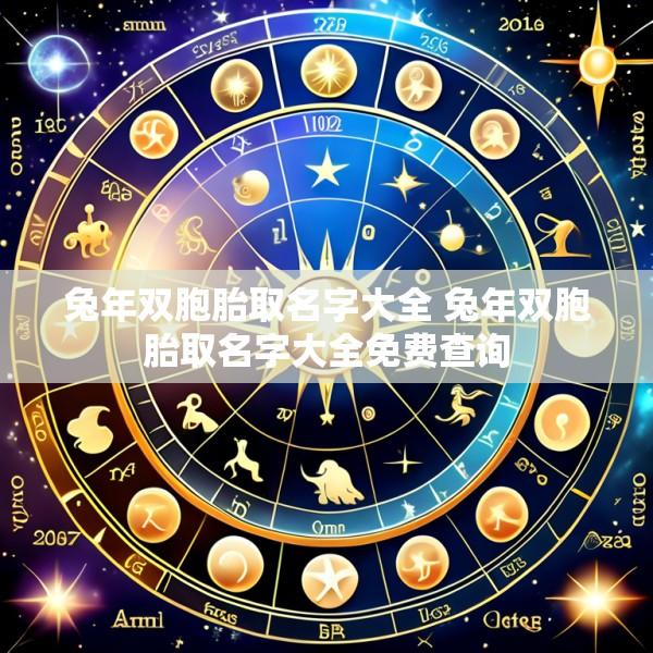 兔年双胞胎取名字大全 兔年双胞胎取名字大全免费查询