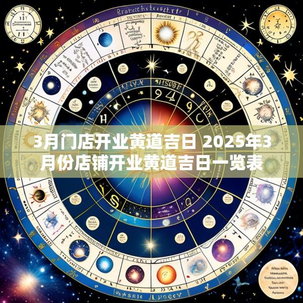 3月门店开业黄道吉日 2025年3月份店铺开业黄道吉日一览表