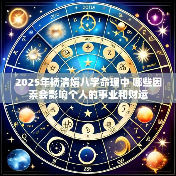 2025年杨清娟八字命理中 哪些因素会影响个人的事业和财运