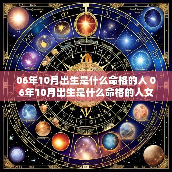 06年10月出生是什么命格的人 06年10月出生是什么命格的人女