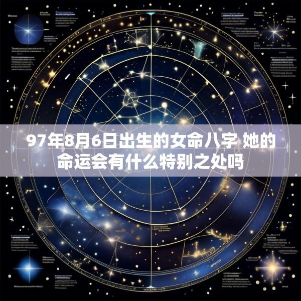 97年8月6日出生的女命八字 她的命运会有什么特别之处吗