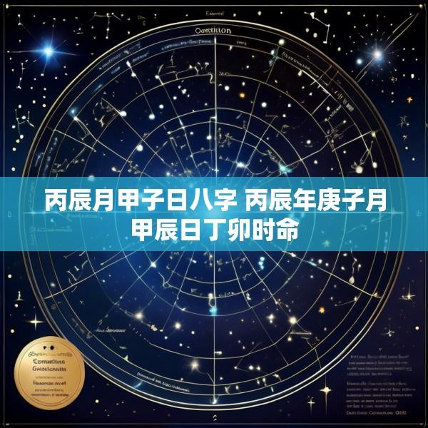 丙辰月甲子日八字 丙辰年庚子月甲辰日丁卯时命