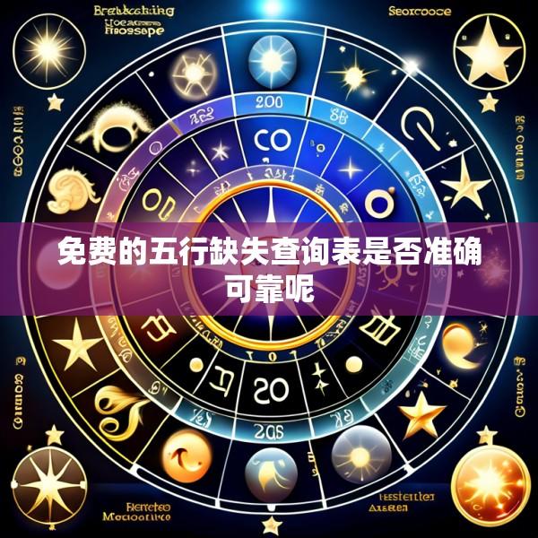 免费的五行缺失查询表是否准确可靠呢