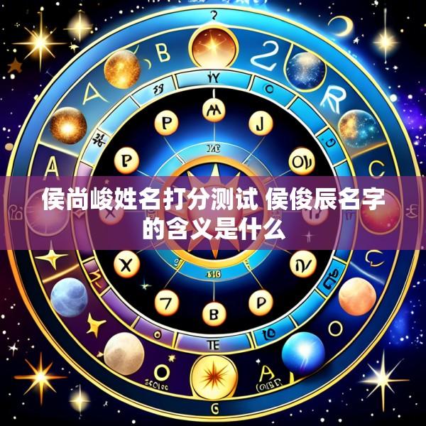 侯尚峻姓名打分测试 侯俊辰名字的含义是什么