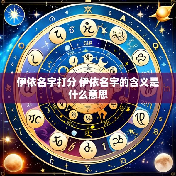 伊依名字打分 伊依名字的含义是什么意思