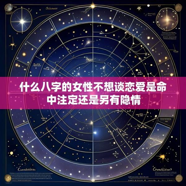 什么八字的女性不想谈恋爱是命中注定还是另有隐情