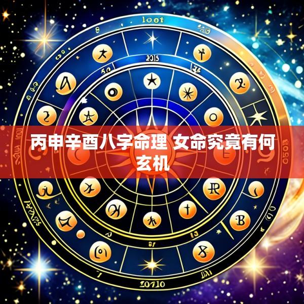 丙申辛酉八字命理 女命究竟有何玄机