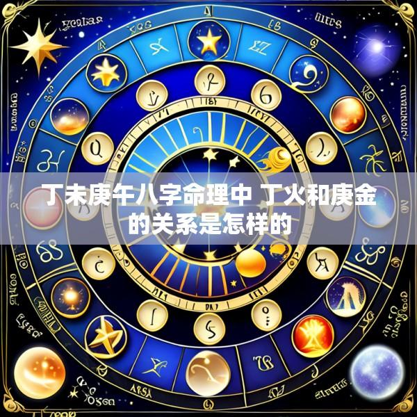 丁未庚午八字命理中 丁火和庚金的关系是怎样的