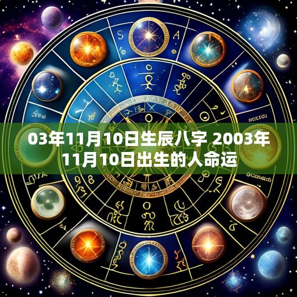 03年11月10日生辰八字 2003年11月10日出生的人命运