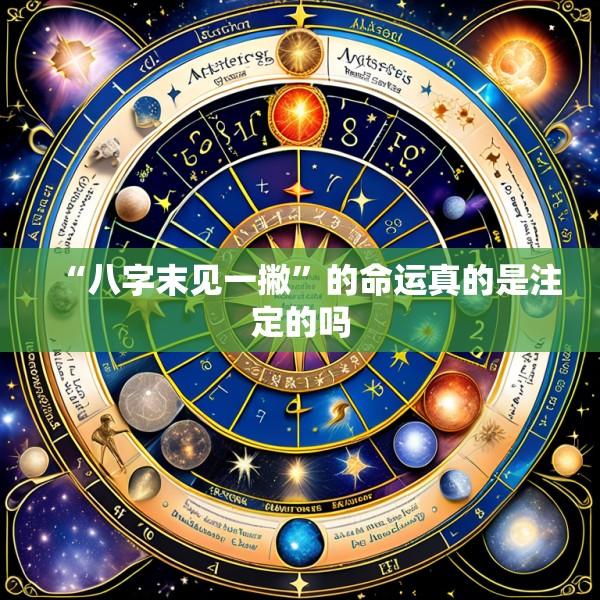 “八字末见一撇”的命运真的是注定的吗
