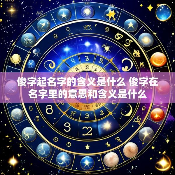 俊字起名字的含义是什么 俊字在名字里的意思和含义是什么