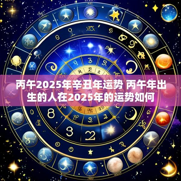 丙午2025年辛丑年运势 丙午年出生的人在2025年的运势如何