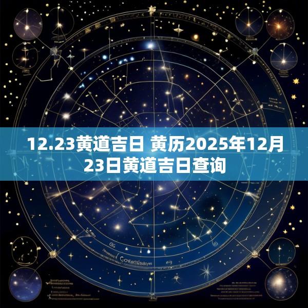 12.23黄道吉日 黄历2025年12月23日黄道吉日查询