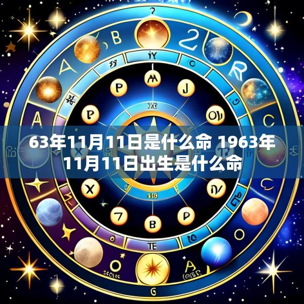 63年11月11日是什么命 1963年11月11日出生是什么命