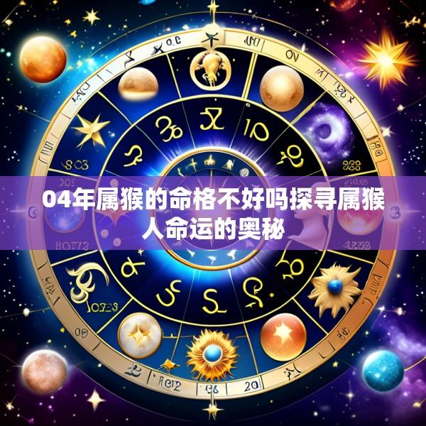 04年属猴的命格不好吗探寻属猴人命运的奥秘