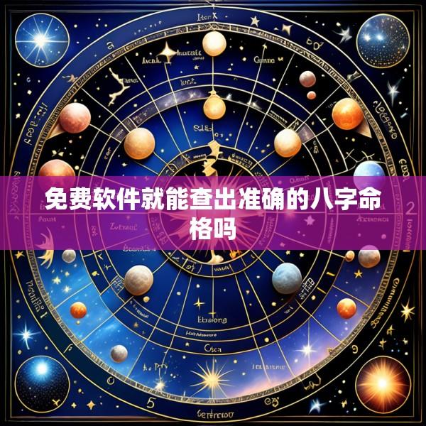 免费软件就能查出准确的八字命格吗