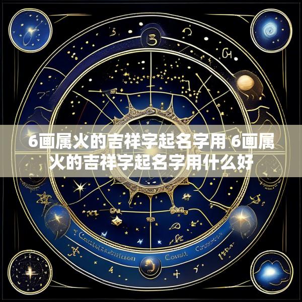 6画属火的吉祥字起名字用 6画属火的吉祥字起名字用什么好